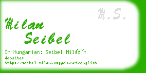 milan seibel business card